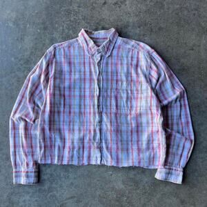 2000s‎ vintage cropped button down